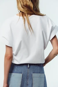 T-SHIRT À POCHE EN POPELINE