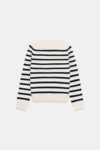 PULL EN MAILLE À RAYURES