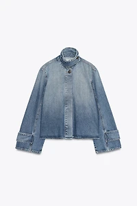 TRF HIGH COLLAR DENIM JACKET