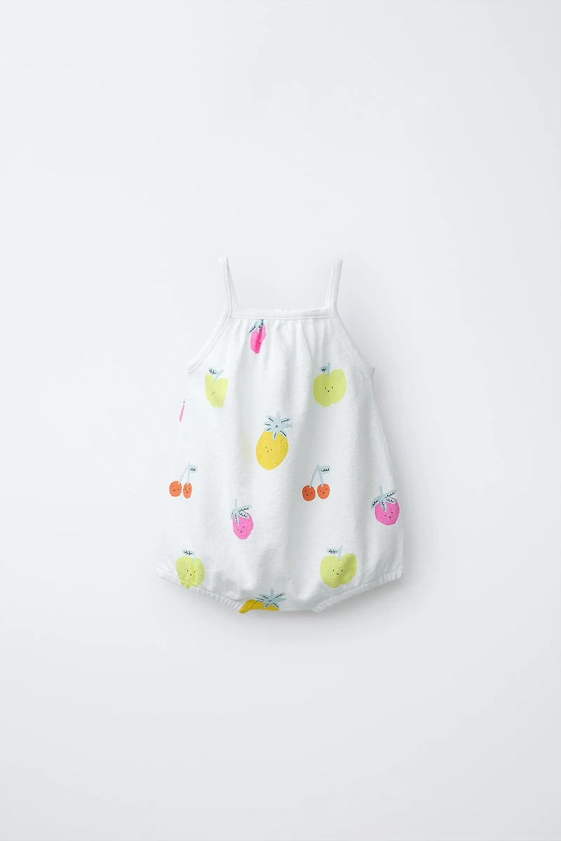 FRUIT PRINT SHORT ROMPER