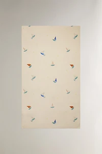 SERVIETTE ENFANT PLAGE VELOURS BATEAUX
