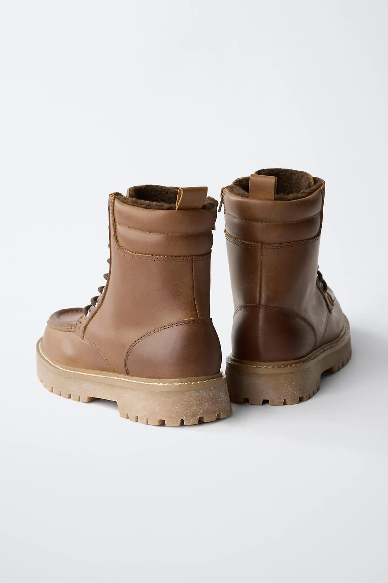 LINED LEATHER ANKLE BOOTS