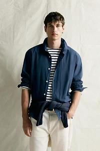 INDIGO COTTON RELAXED-FIT SHIRT