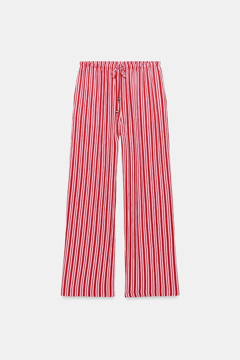 STRIPED WIDE LEG PANTS