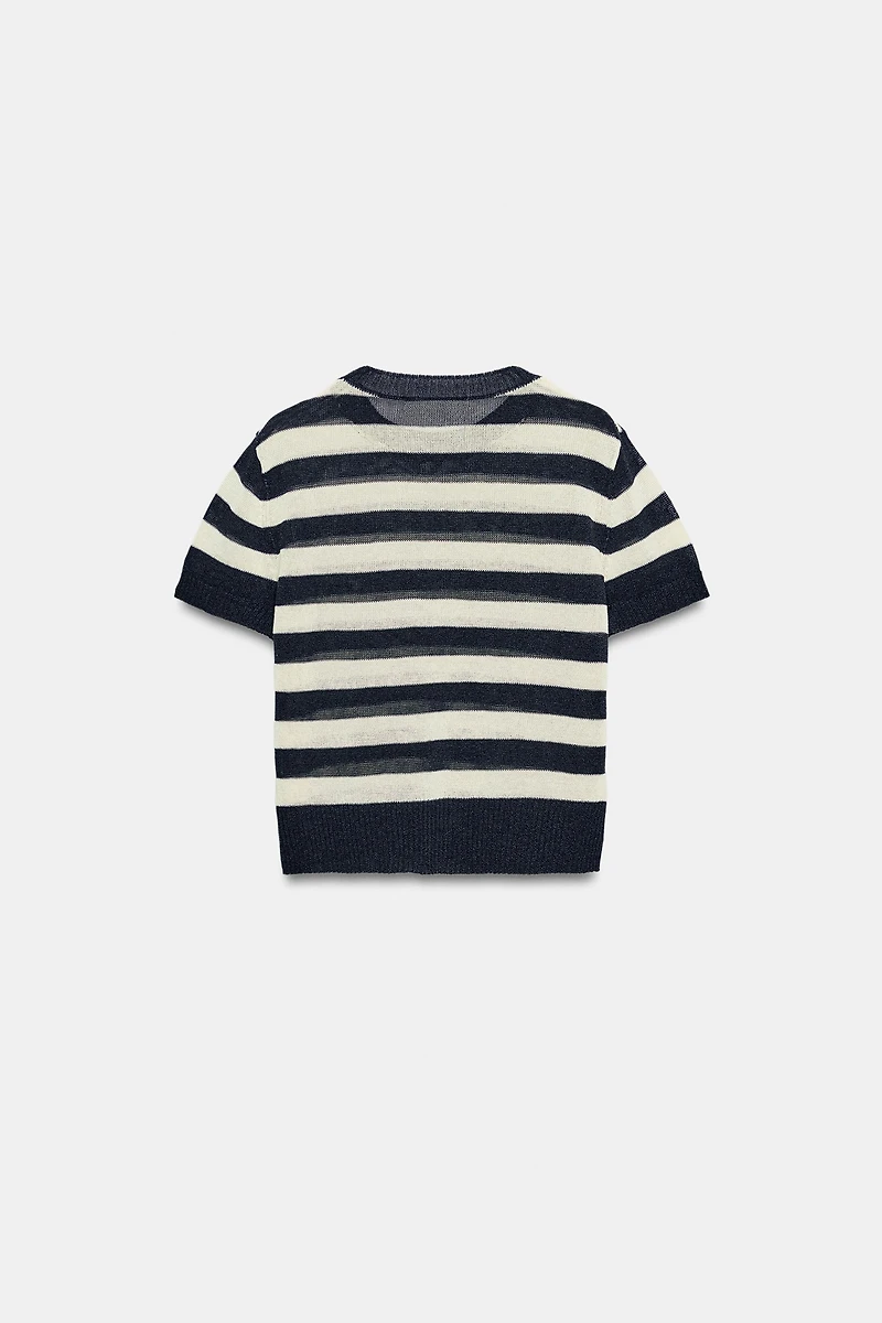 SHORT SLEEVE KNIT TOP