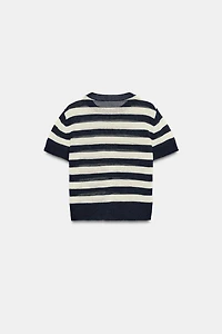 SHORT SLEEVE KNIT TOP