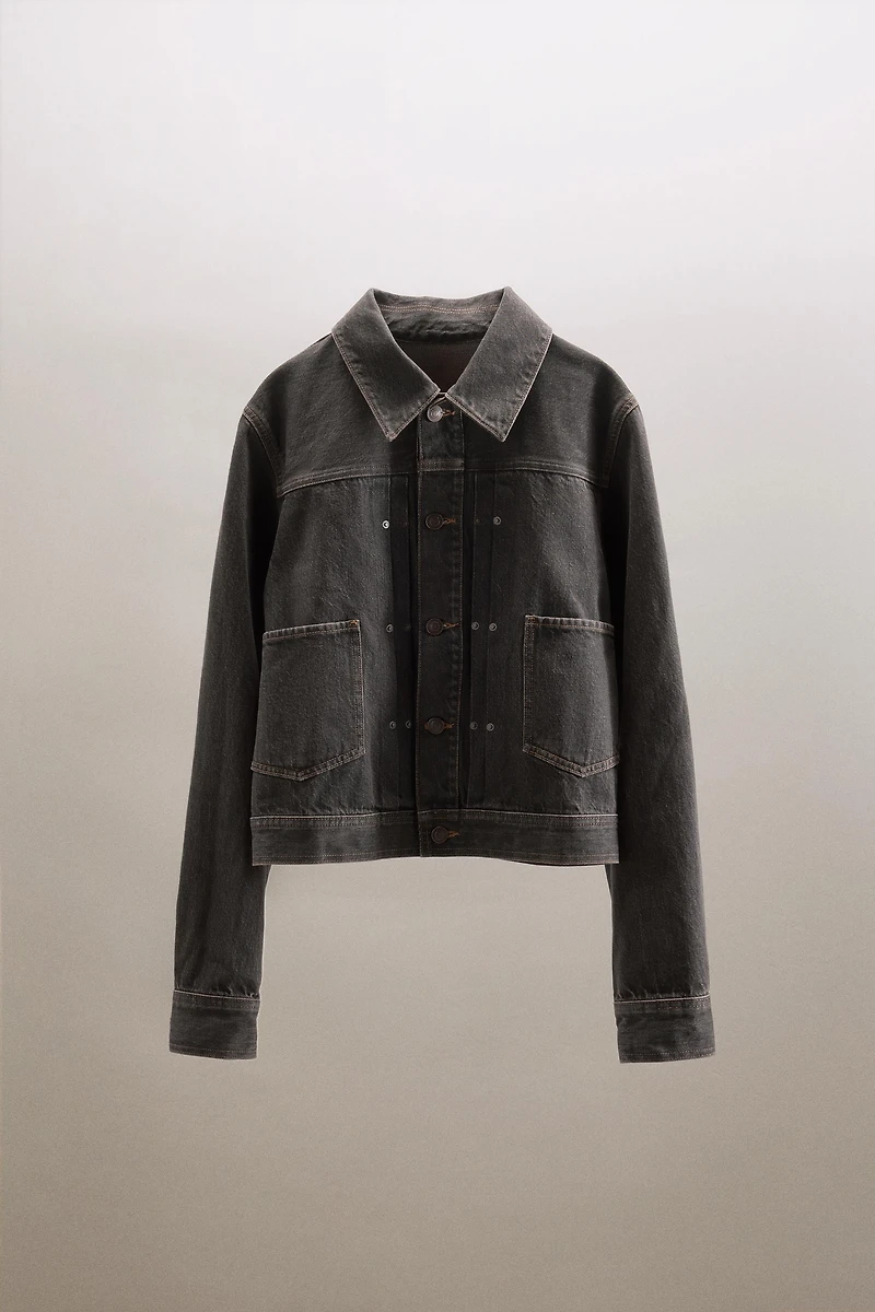 TRF PLEATED SEAM DENIM JACKET