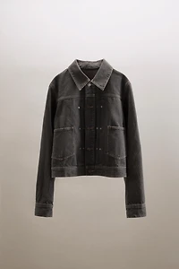 TRF PLEATED SEAM DENIM JACKET