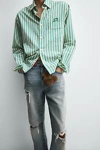 PLUTO PATCH STRIPED SHIRT HARRY LAMBERT FOR ZARA X DISNEY