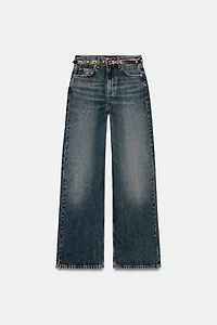 Z1975 HIGH WAISTED STRAIGHT TAPERED JEANS WITH BELT
