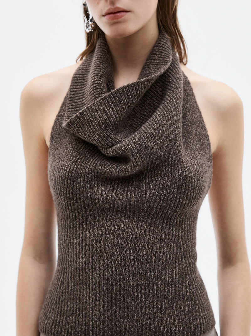 Knit wool and silk halter top - LIMITED
