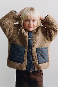 PATCHWORK FLEECE JACKET WITH FLOWERS