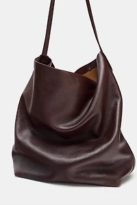 SAC SEAU EN CUIR À DOUBLE COMPARTIMENT