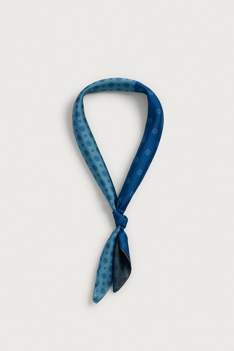 PATCHWORK PRINT SATIN BANDANA