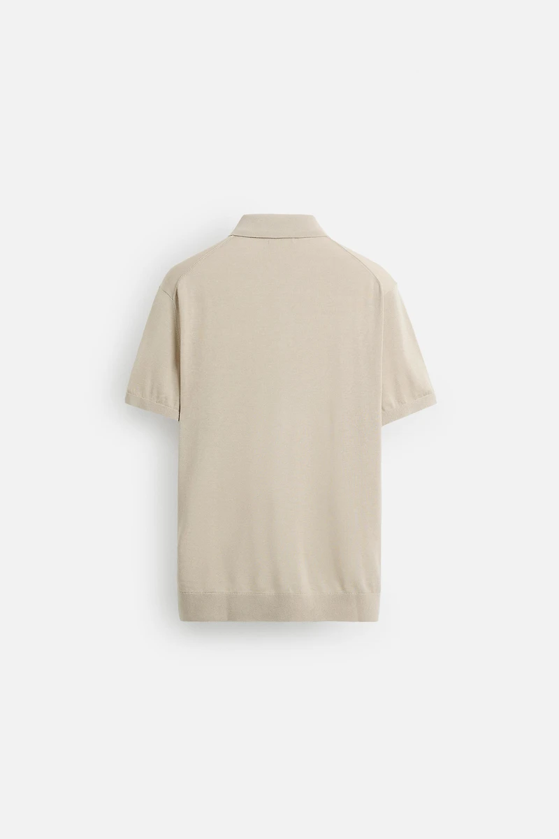 COTTON - SILK BLEND KNIT POLO