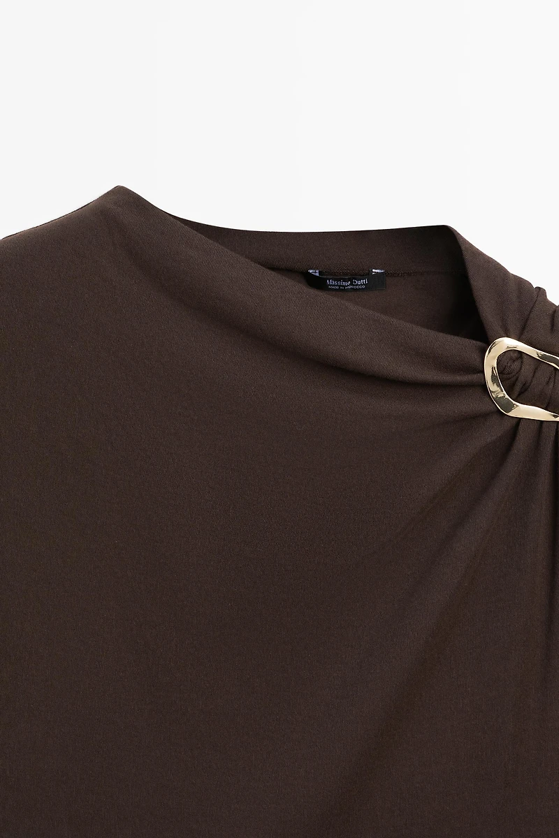 Asymmetric top with rhinestone detail