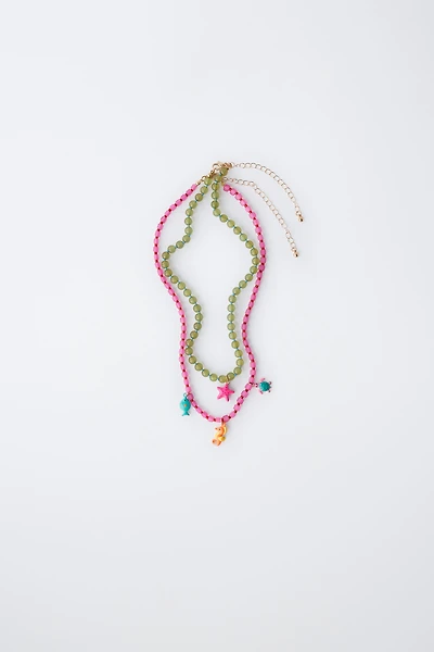 PACK OF TWO SEA BEAD NECKLACES
