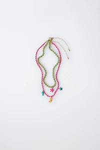PACK OF TWO SEA BEAD NECKLACES