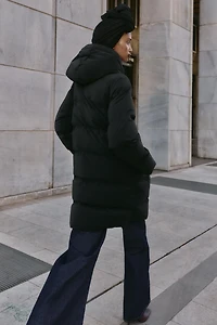 WINDPROOF RUBBERIZED FABRIC MIDI ANORAK