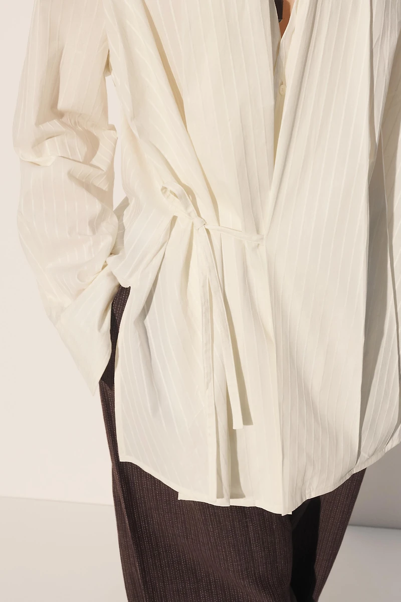 CHEMISE KIMONO JACQUARD À RAYURES