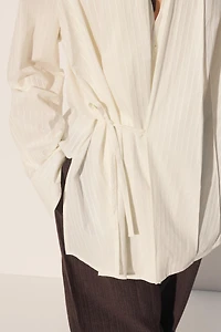 CHEMISE KIMONO JACQUARD À RAYURES