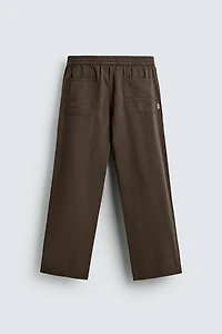 RELAXED FIT HERRINGBONE PANTS