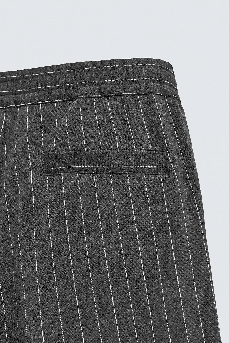 PINSTRIPE PLEATED PANTS