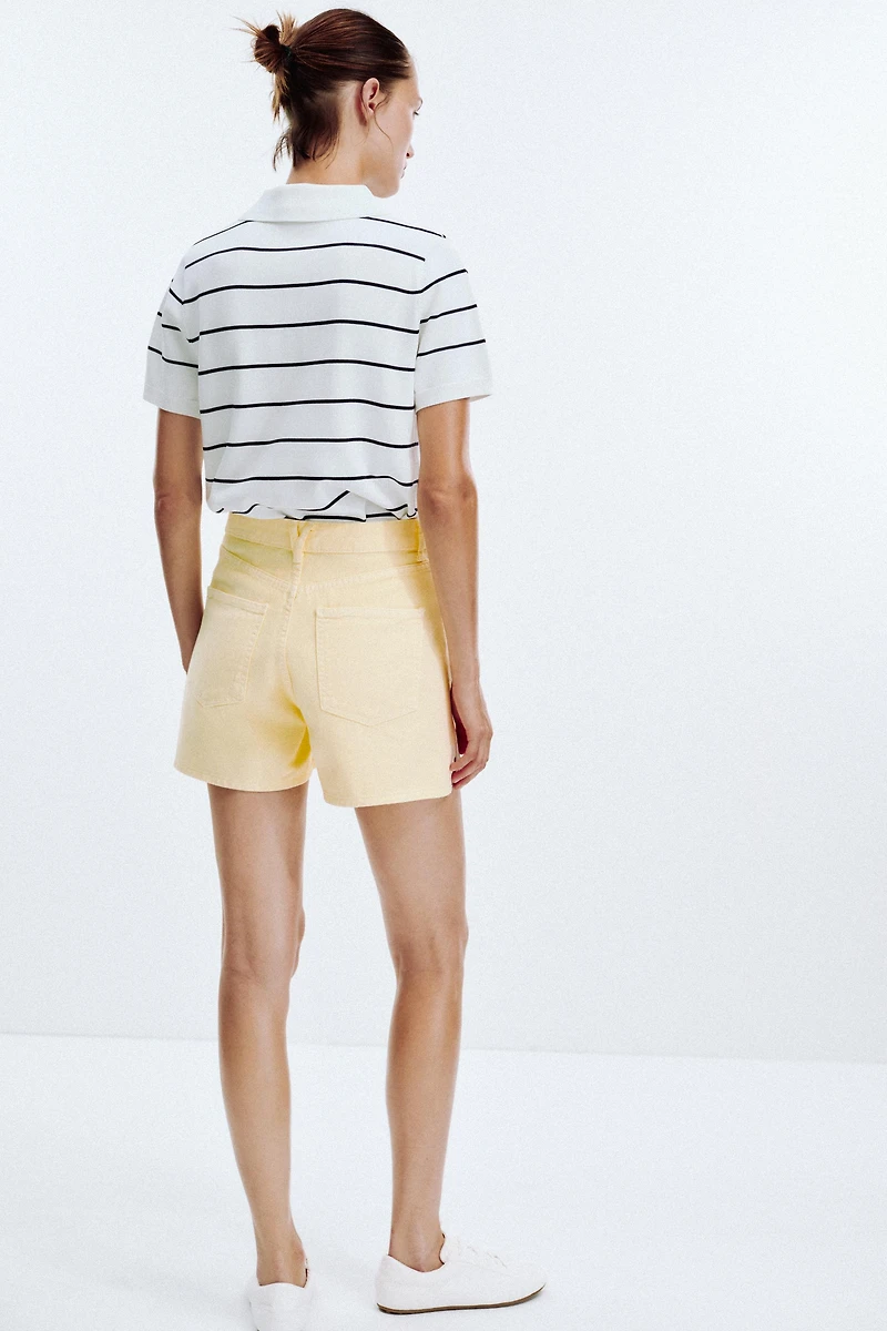 Z1975 HIGH-WAISTED CROSSOVER WAIST DENIM SHORTS