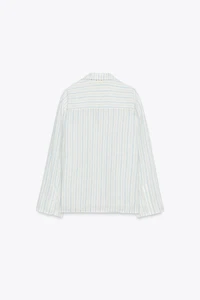 ZW COLLECTION STRIPED LINEN PAJAMA SHIRT