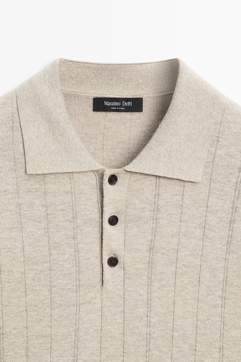 Polo à manches courtes en maille avec coton