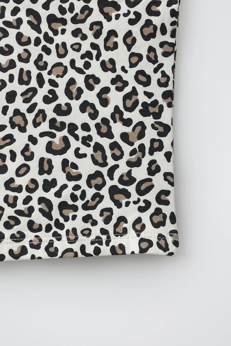 ASYMMETRIC ANIMAL PRINT TOP