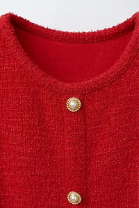 BUTTONED TEXTURED PINAFORE