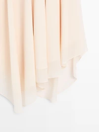 Flowing asymmetric midi skirt