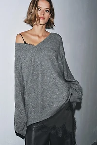 PULL OVERSIZE AVEC LAINE