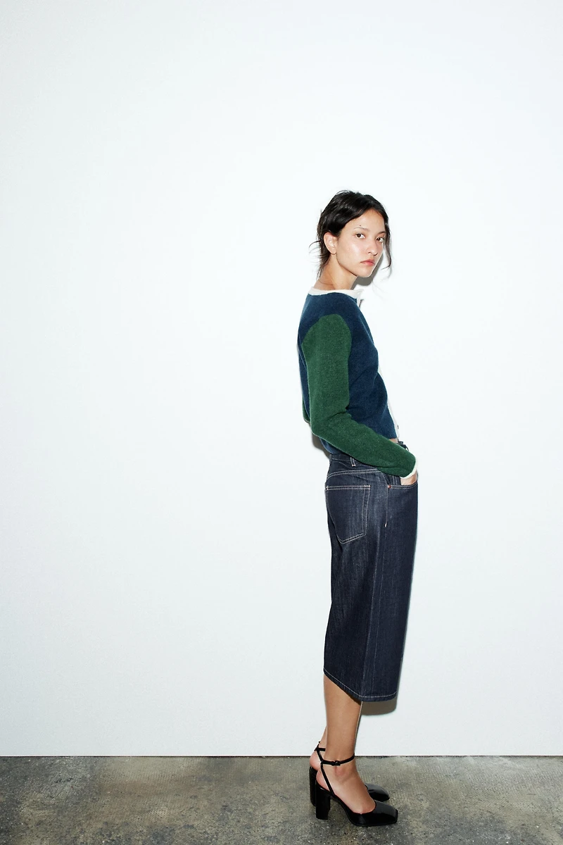 GILET EN MAILLE COLOR BLOCK
