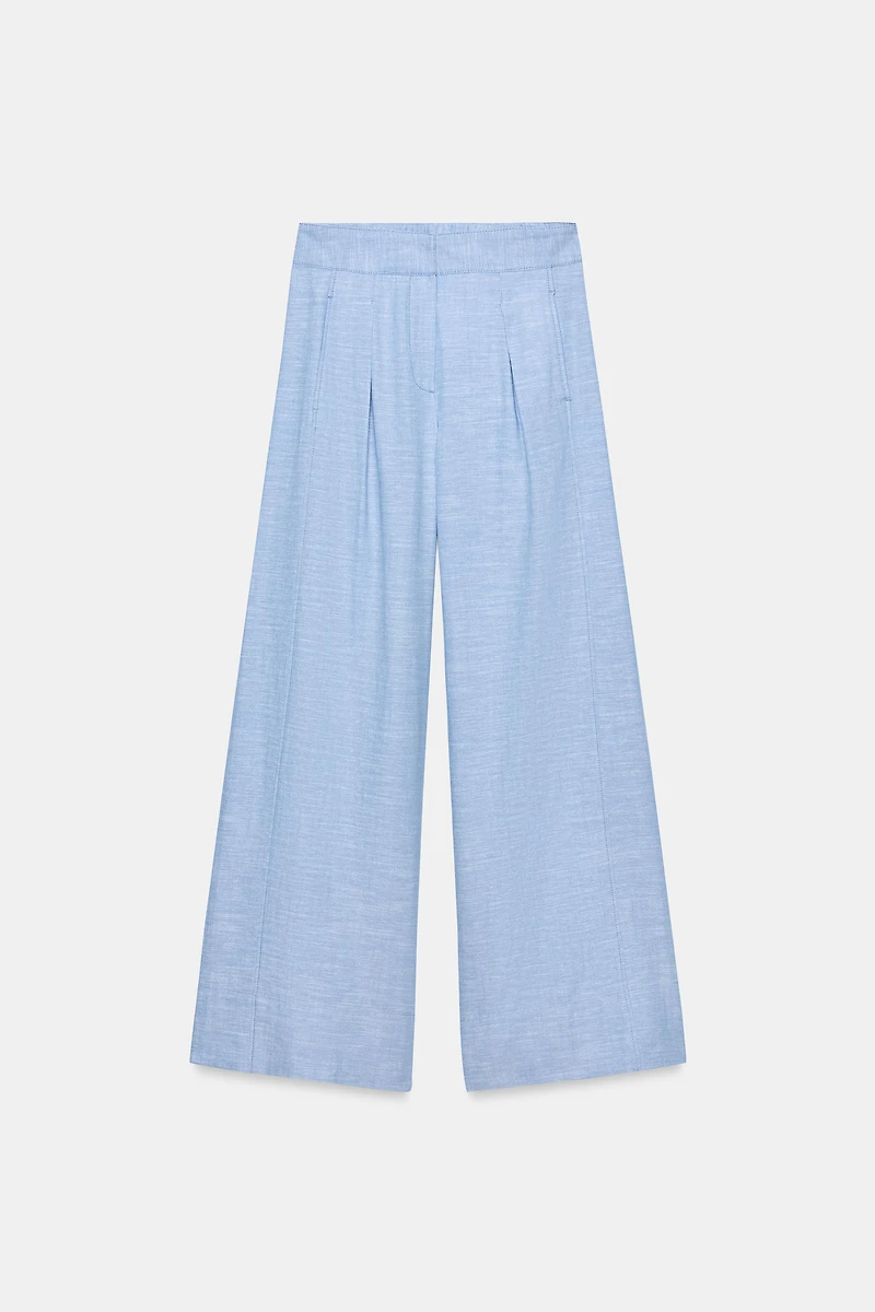 WIDE-LEG LINEN PANTS