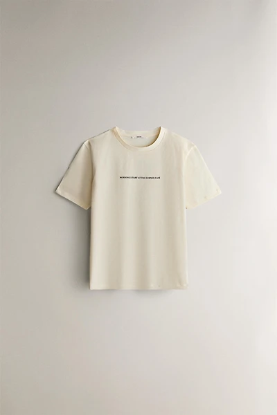 SHORT SLEEVE TEXT T-SHIRT