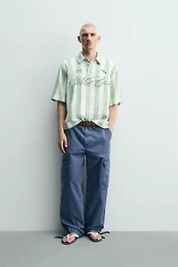 PRINTED GRAPHIC BOXY FIT POLO SHIRT
