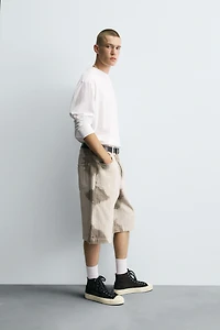 TEXTURED STRIPED SHORTS