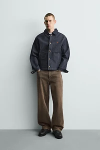 RELAXED FIT JEANS WITH WAXED EFFECT FINISH