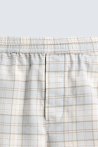 REGULAR FIT PLAID SHORTS