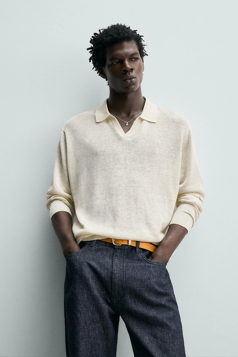 POLO EN MAILLE DE COTON ET SOIE