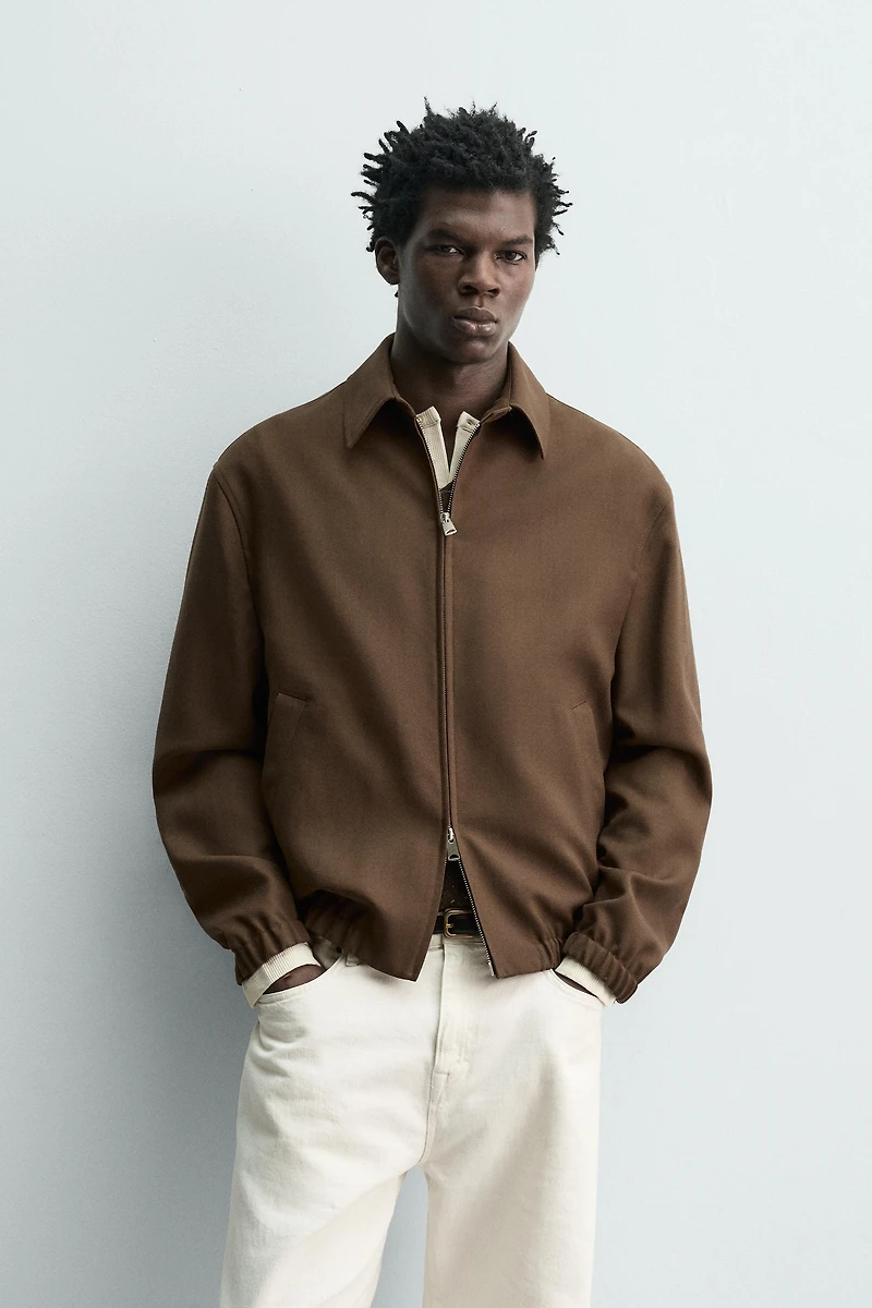 BLOUSON REGULAR FIT 100% LAINE