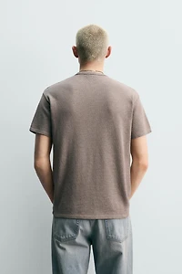 WASHED KNIT PATCH T-SHIRT
