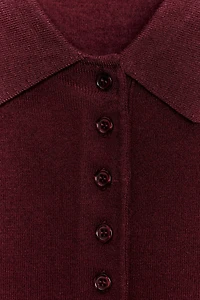 PLAIN KNIT POLO SWEATER