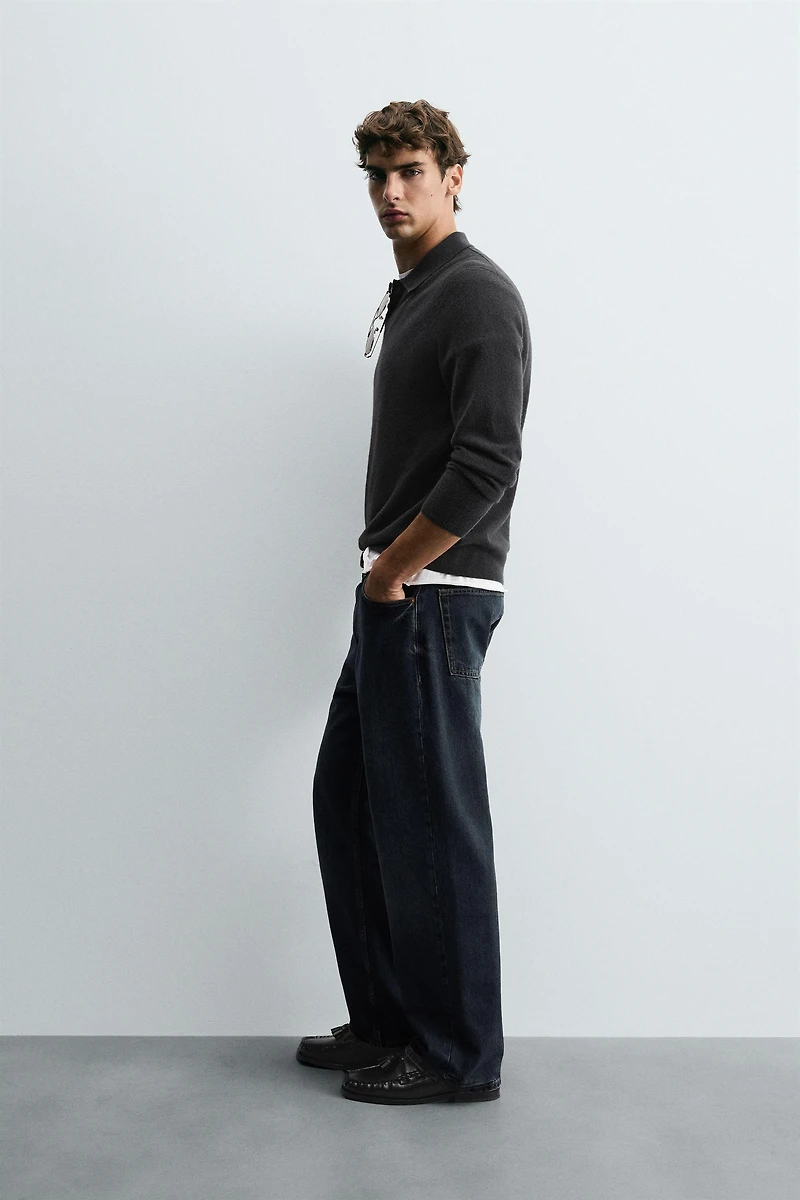 WOOL-CASHMERE KNIT POLO SHIRT