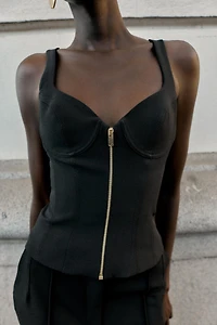 ZIPPER CORSET TOP