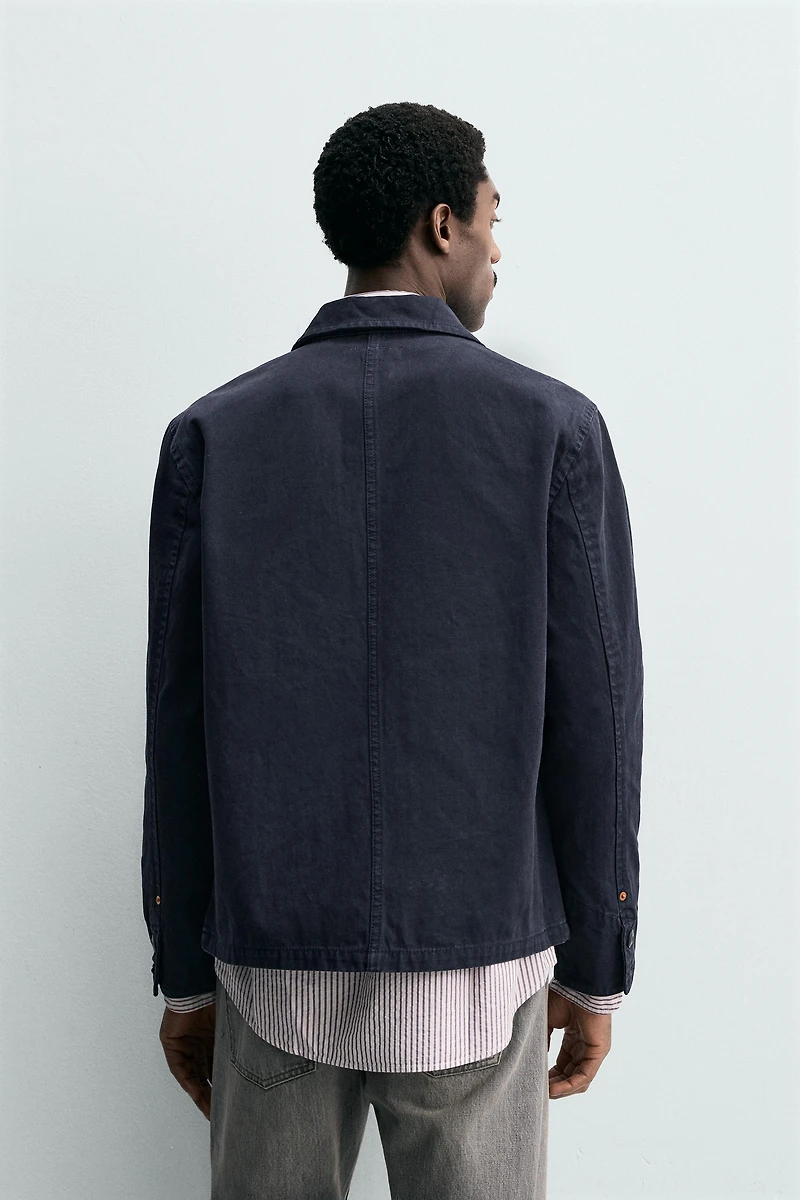 REGULAR FIT DENIM OVERSHIRT