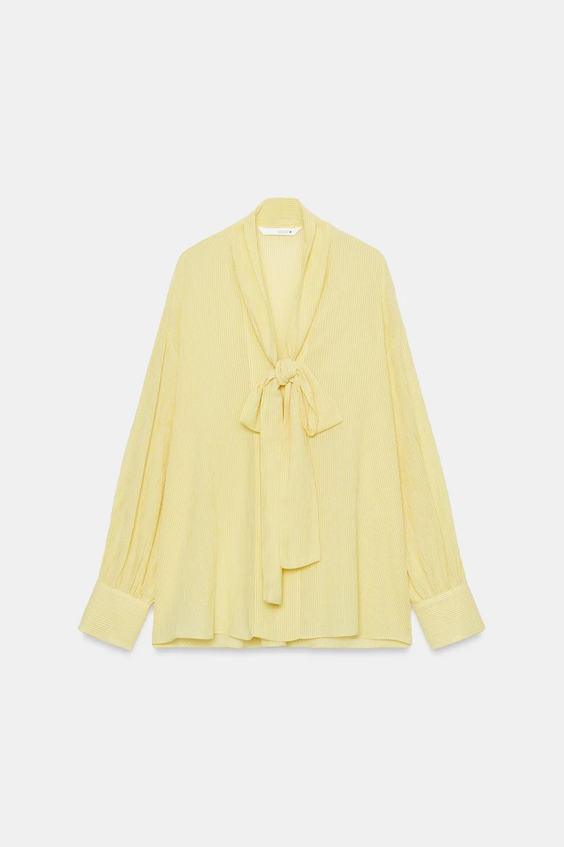 ZW COLLECTION STRIPED BOW SHIRT