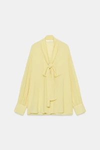 ZW COLLECTION STRIPED BOW SHIRT